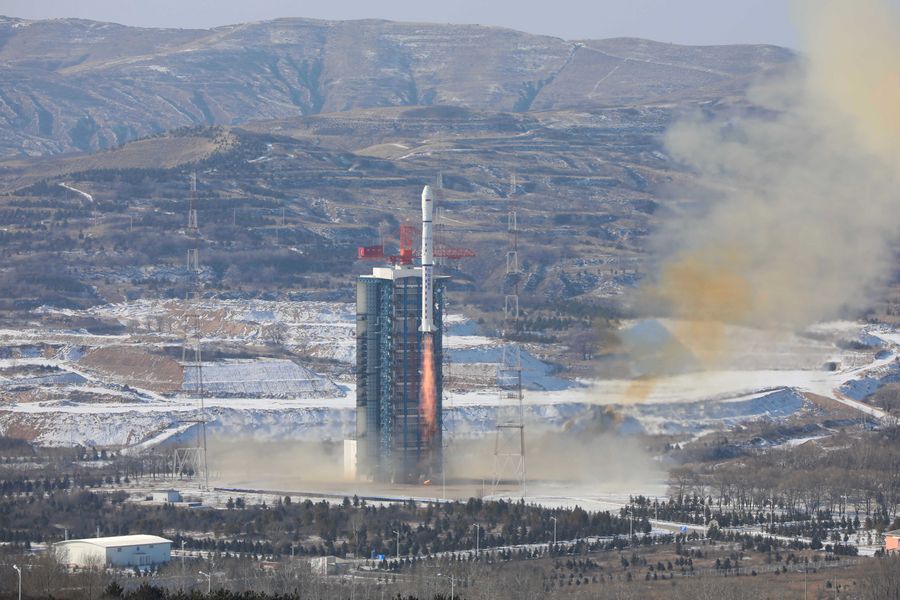 Ethiopia's first-ever satellite, known as ETRSS-1, was launched from the Taiyuan Satellite Launch Center in north China on December 20, 2019. /Xinhua
