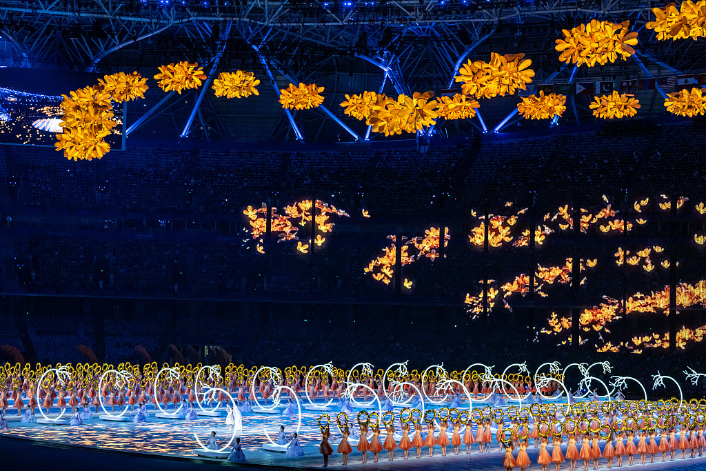 A scene from the opening ceremony of the 4th Asian Para Games at the Olympic Sports Center Stadium in Hangzhou, Zhejiang Province, China, October 22, 2023. /CFP