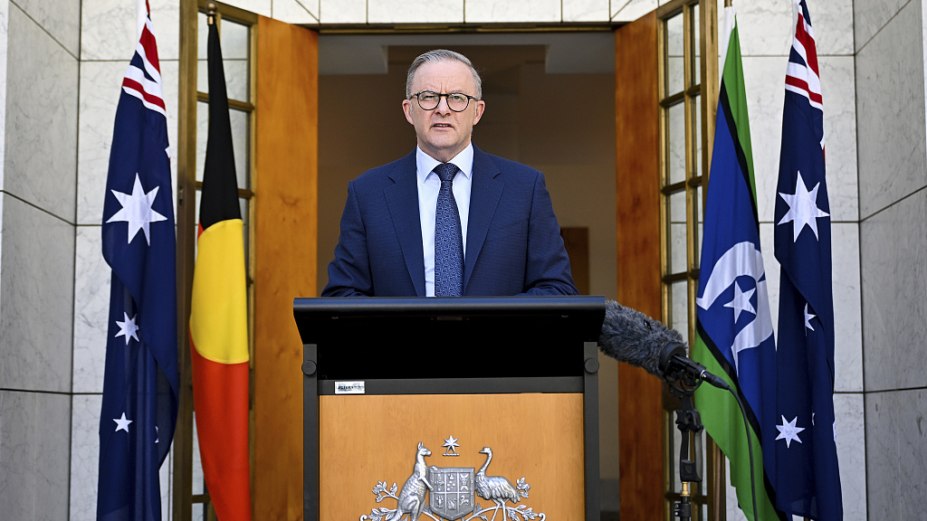Australian Prime Minister Anthony Albanese speaks to the media during a press conference at Parliament House in Canberra, Australia, October 22, 2023. /CFP