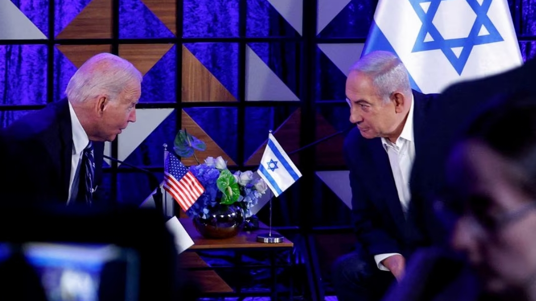 U.S. President Joe Biden has demonstrated unwavering support for Israel's security over a half century in public life. In this photo, Biden attends a meeting with Israeli Prime Minister Benjamin Netanyahu, as he visits Israel amid the ongoing conflict between Israel and Hamas, in Tel Aviv, Israel, October 18, 2023. /Reuters 