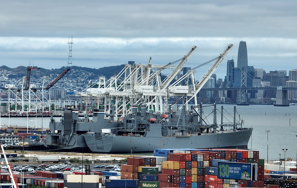 Shipping cranes sit idle at the Port of Oakland in California, United States, June 7, 2023. /CFP
