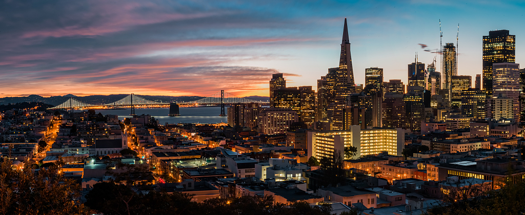 The skyline of San Francisco, California, United States /CFP