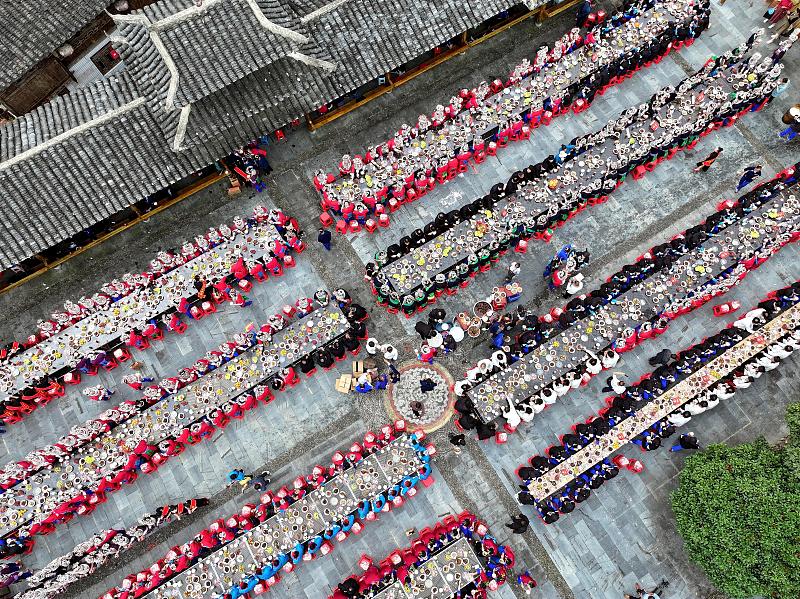 People from the Dong ethnic group gather to celebrate their traditional festival in Jinping County, Guizhou Province, October 25, 2023. /CFP