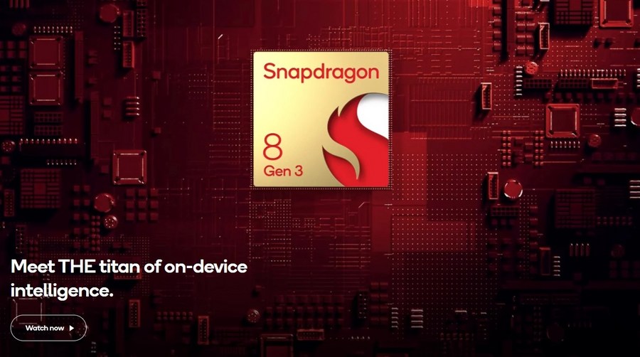 This photo is posted on the website of U.S. leading chip manufacturer Qualcomm to highlight its latest product of Snapdragon 8 Gen 3, a mobile platform which further scales on-device AI. /Qualcomm