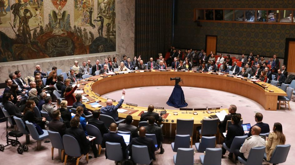 The UN Security Council holds a vote on a draft resolution regarding the conflict between Israel and Palestine at the UN headquarters in New York, October 25, 2023. /Xinhua