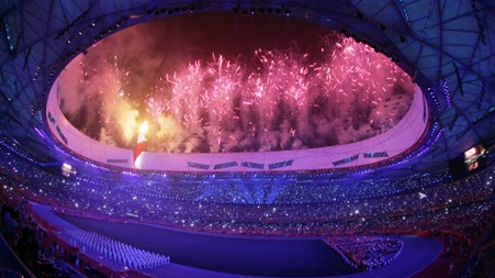 The closing ceremony of the 2008 Summer Paralympic Games at China's National Stadium, also known as the Bird's Nest, in Beijing, capital city of China, September 17, 2008. /CFP