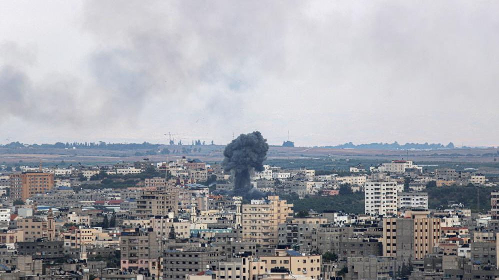 Smoke rises following an Israeli airstrike in Gaza City, October 8, 2023. /Xinhua