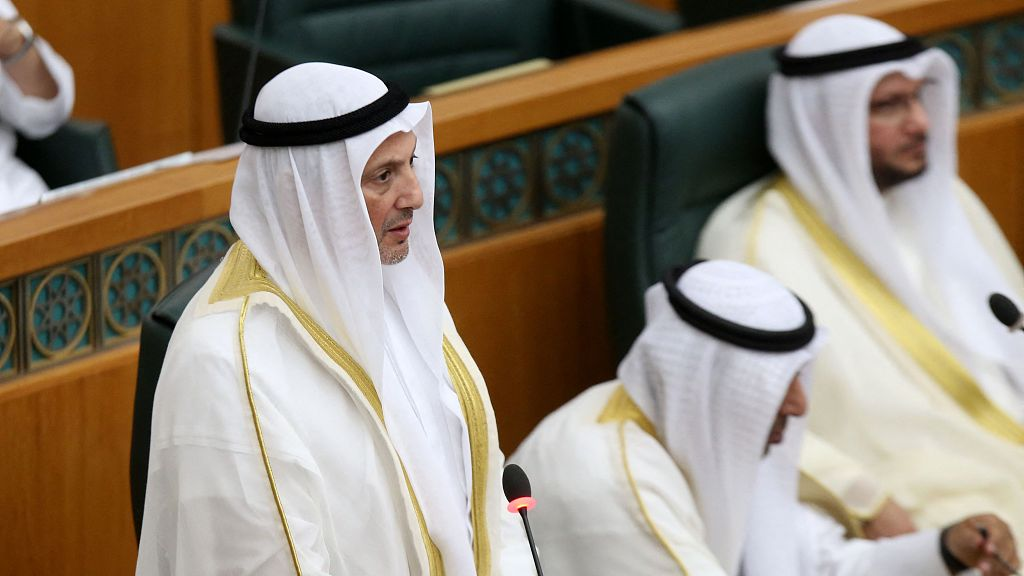 Kuwaiti Foreign Minister Sheikh Salem Abdullah Al-Jaber Al-Sabah attends the opening ceremony of the 17th parliamentary term at the National Assembly in Kuwait City, October 18, 2022. /CFP