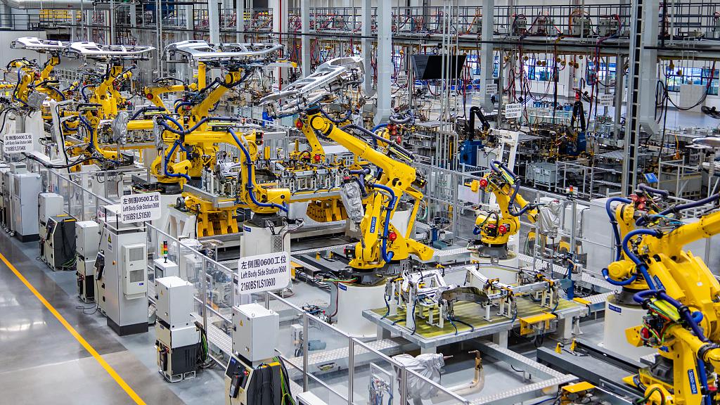 Automation equipment at a local auto welding workshop in southwest China's Chongqing Municipality, August 9, 2022. /CFP