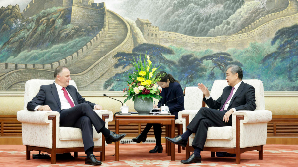 Wang Yi (R), director of the Office of the Foreign Affairs Commission of the Communist Party of China (CPC) Central Committee and a member of the Political Bureau of the CPC Central Committee, meets with John Key, former prime minister of New Zealand, in Beijing, China, November 6, 2023. /Chinese Foreign Ministry