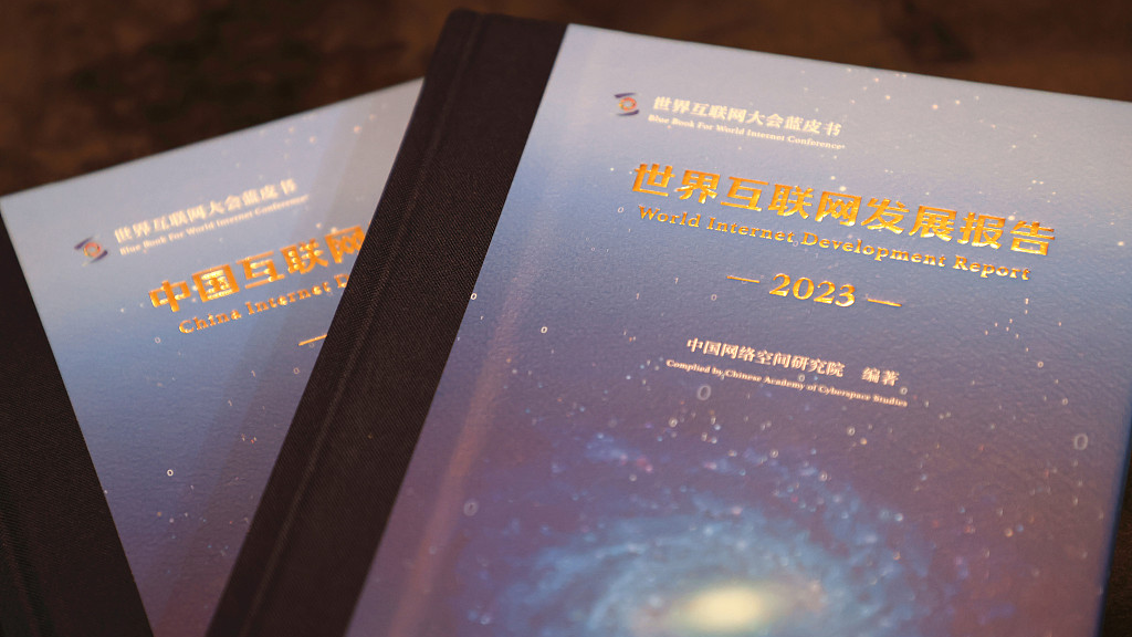 The World Internet Development Report 2023 and the China Internet Development Report 2023 released during the 2023 World Internet Conference Wuzhen Summit in Wuzhen, east China's Zhejiang Province, November 8, 2023. /CFP