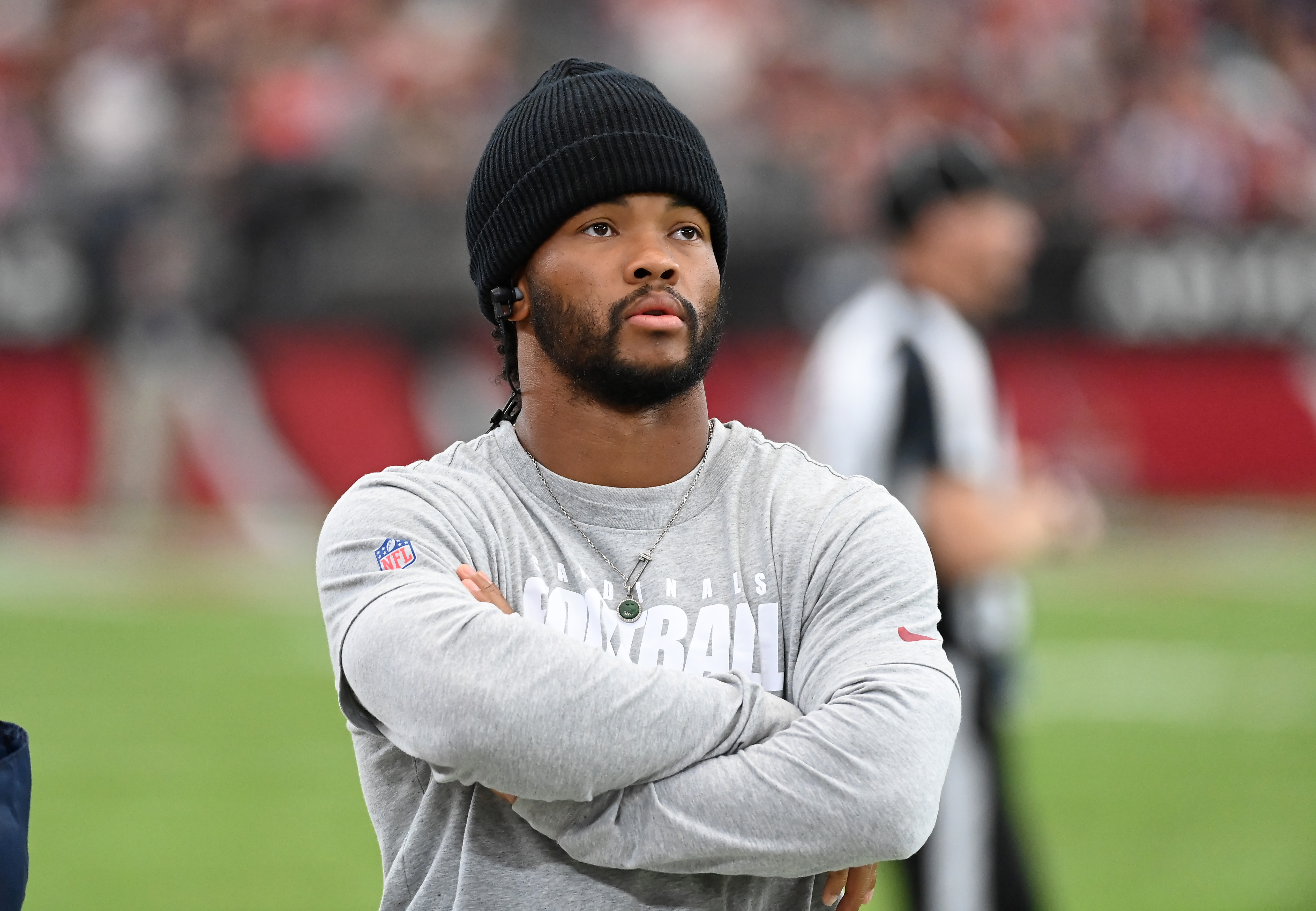 Quarterback Kyler Murray of the Arizona Cardinals looks on during the game against the Baltimore Ravens at State Farm Stadium in Glendale, Georgia, November 29, 2023. /CFP