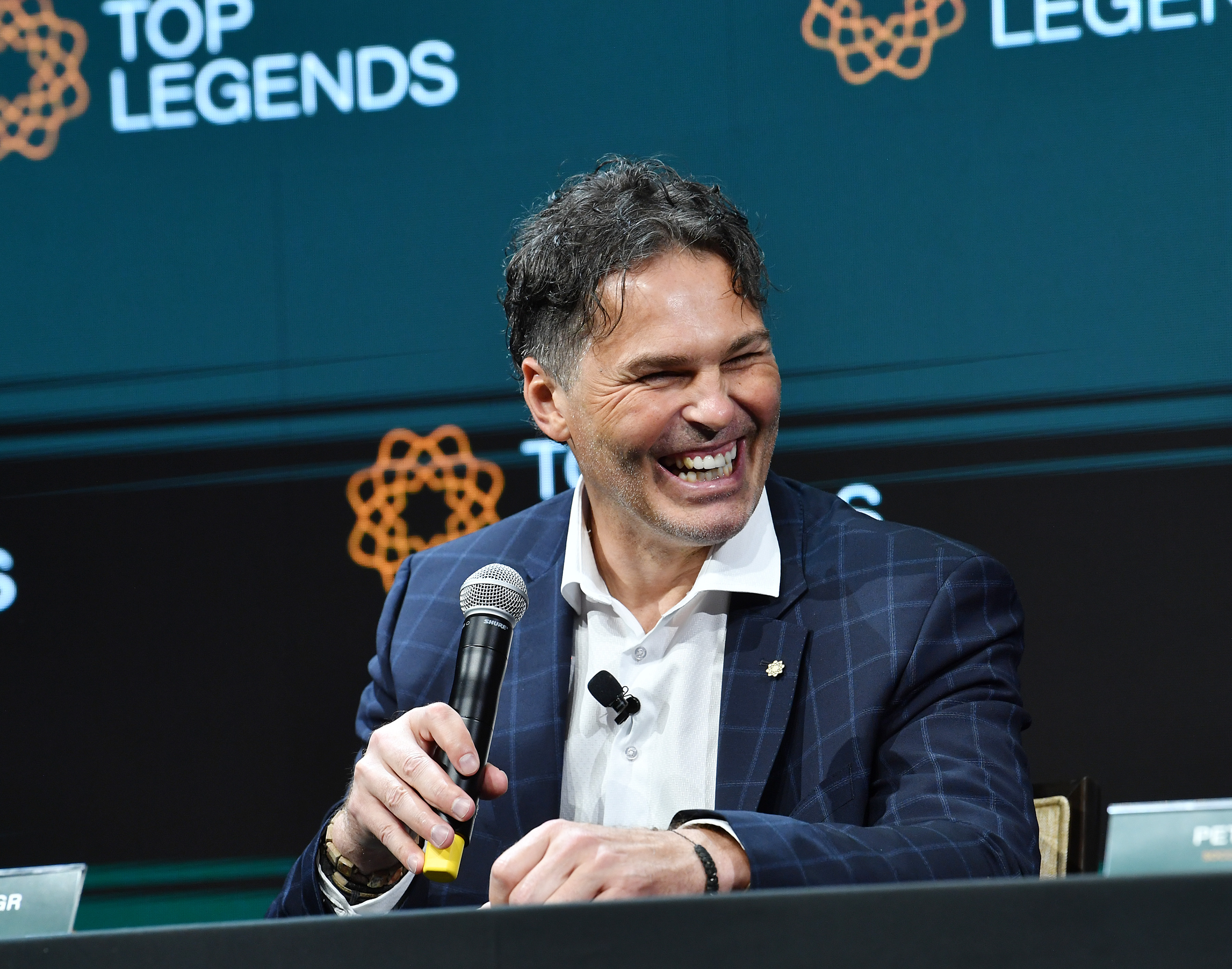 Jaromir Jagr speaks at a press conference for TOP LEGENDS at Circa Resort & Casino in Las Vegas, Nevada, June 28, 2023. /CFP 