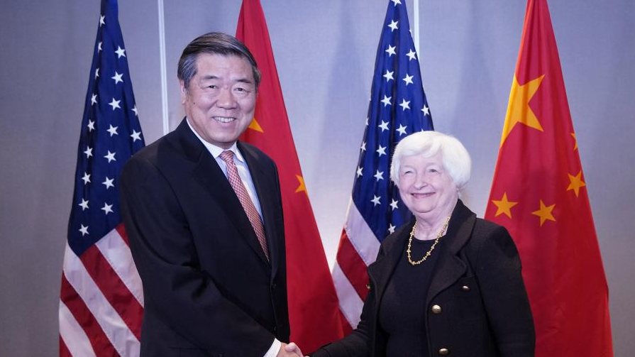 Chinese Vice Premier He Lifeng, also the Chinese lead person for China-U.S. economic and trade affairs, holds talks with U.S. Secretary of Treasury Janet Yellen in San Francisco, California, U.S., November 9, 2023. /Xinhua