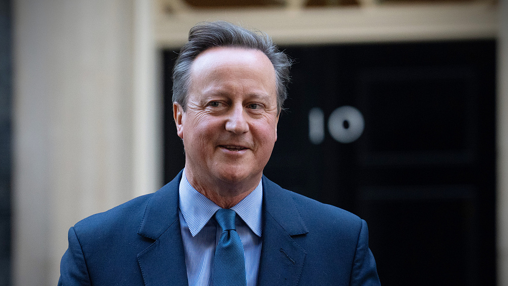 Britain's former Prime Minister, David Cameron, leaves 10, Downing Street after being appointed Foreign Secretary in a Cabinet reshuffle in London, England, November 13, 2023. /CFP