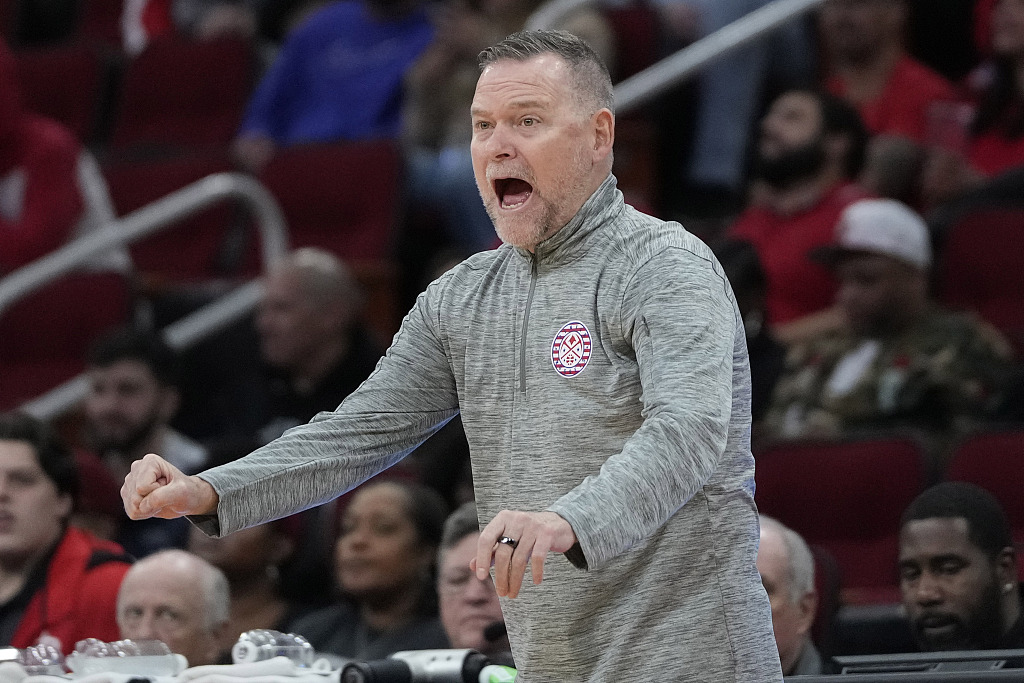 Michael Malone, head coach of the Denver Nuggets, looks on during the game against the Houston Rockets at Toyota Center in Houston, Texas, November 12, 2023. /CFP