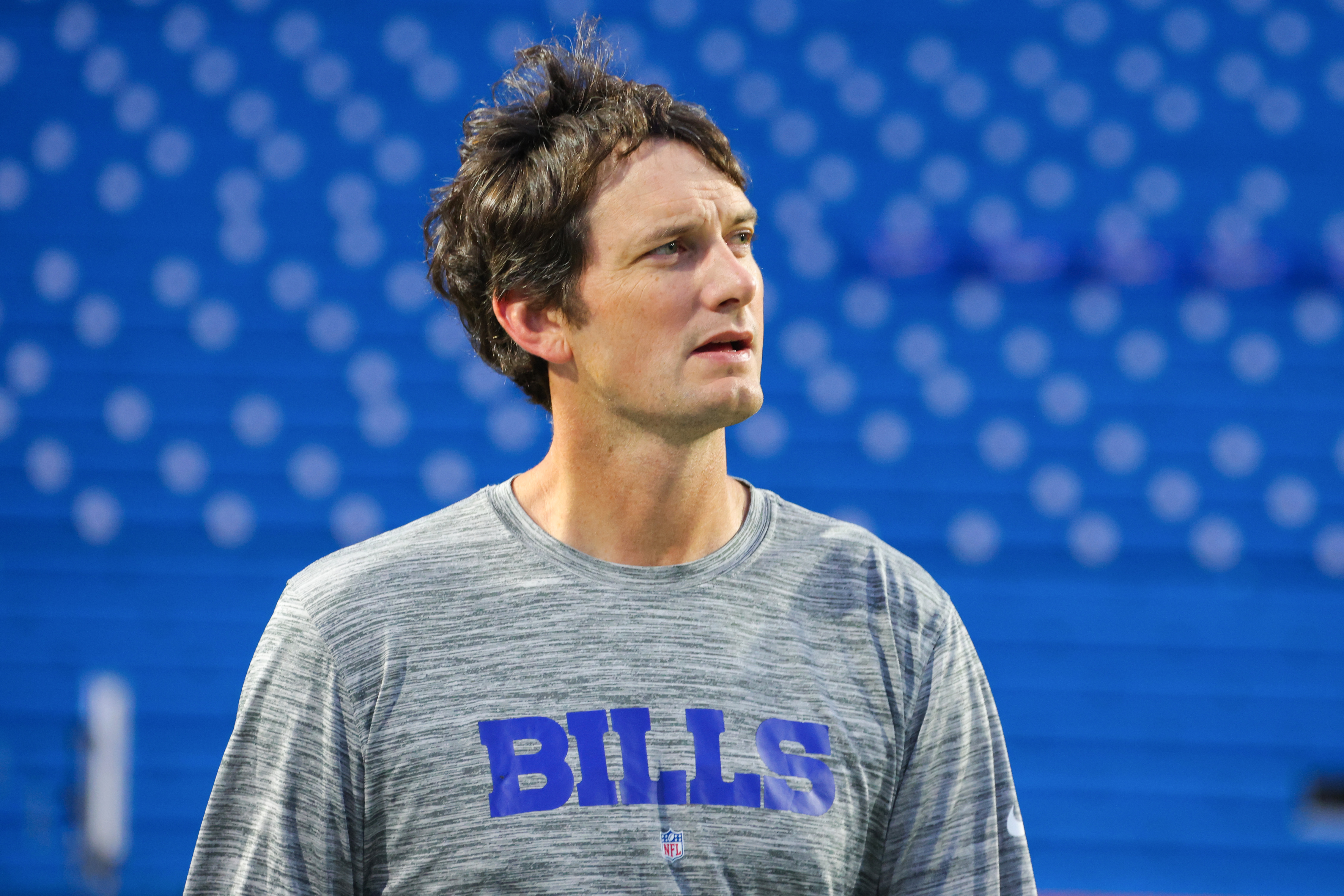 Ken Dorsey, offensive coordinator of the Buffalo Bills looks on ahead of the game against the Tampa Bay Buccaneers at Highmark Stadium in Orchard Park, New York, October 26, 2023. /CFP