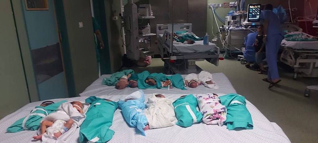 A view of 33 premature babies whose lives are in danger at intensive care unit as the Israeli attacks continue on its 36th day in Gaza City, Gaza, November 11, 2023. /CFP