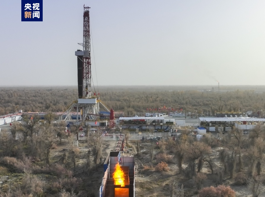 The Yuejin 3-3XC well of Sinopec in Tarim Basin, northwest China's Xinjiang Uygur Autonomous Region, November 15, 2023. /CMG
