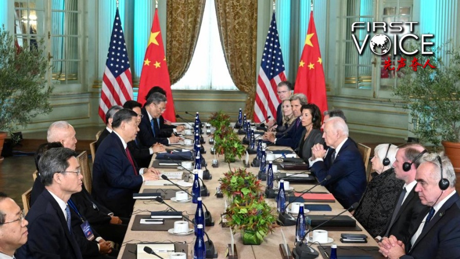 Chinese President Xi Jinping meets with U.S. President Joe Biden at the FiloliEstate in the U.S. state of California, November 15, 2023. /Xinhua