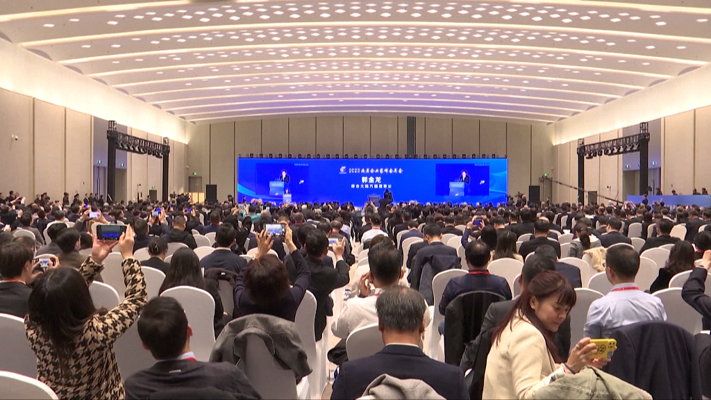 The 2023 annual conference of the summit for entrepreneurs across the Taiwan Straits is held in Nanjing, east China's Jiangsu Province, November 14, 2023. /CFP
