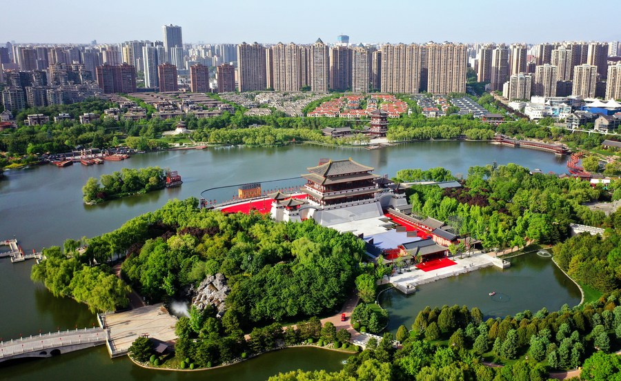 A view of the Giant Wild Goose Pagoda in Xi'an, northwest China's Shaanxi Province, May 1, 2023 /Xinhua