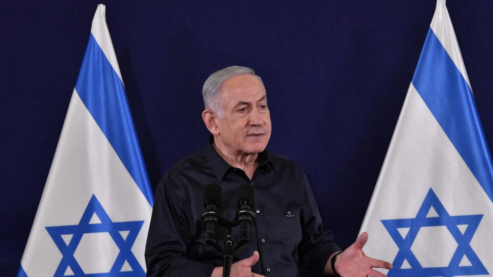 Israeli Prime Minister Benjamin Netanyahu speaks at a press conference in Tel Aviv, Israel, November 18, 2023. /Xinhua