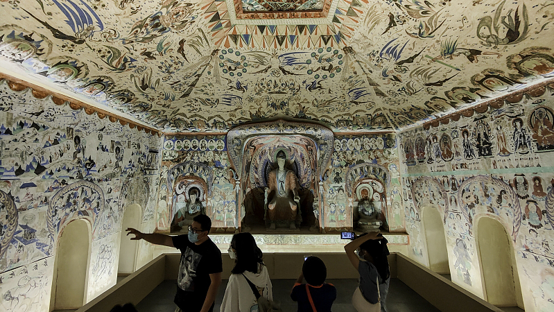 A replica of one of the Mogao Caves in Minsheng Art Museum in Beijing, August 30, 2022. /CFP