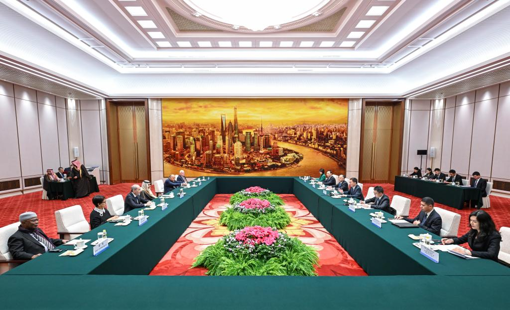 Chinese Vice President Han Zheng meets with a delegation of Arab and Islamic foreign ministers in Beijing, China, November 20, 2023. /Xinhua