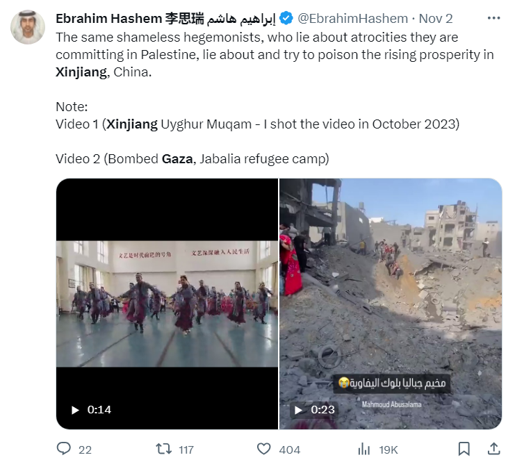 A screenshot of a tweet by Ebrahim Hashem. /Twitter @EbrahimHashem
