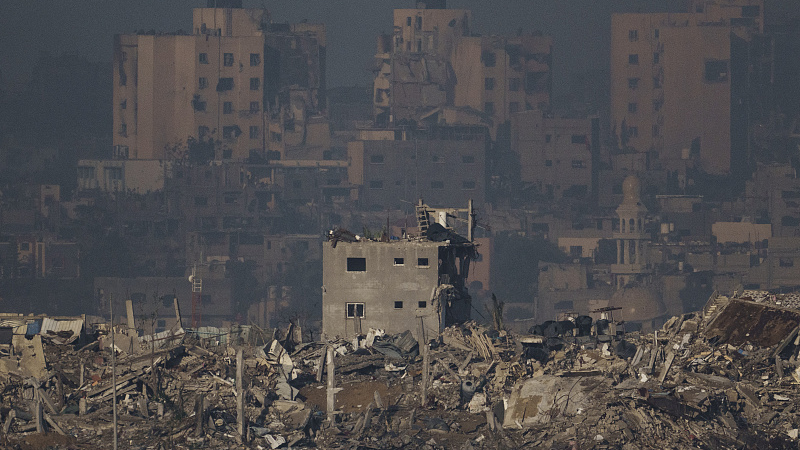 Destroyed buildings are seen in the Gaza Strip, November 20, 2023. /CFP