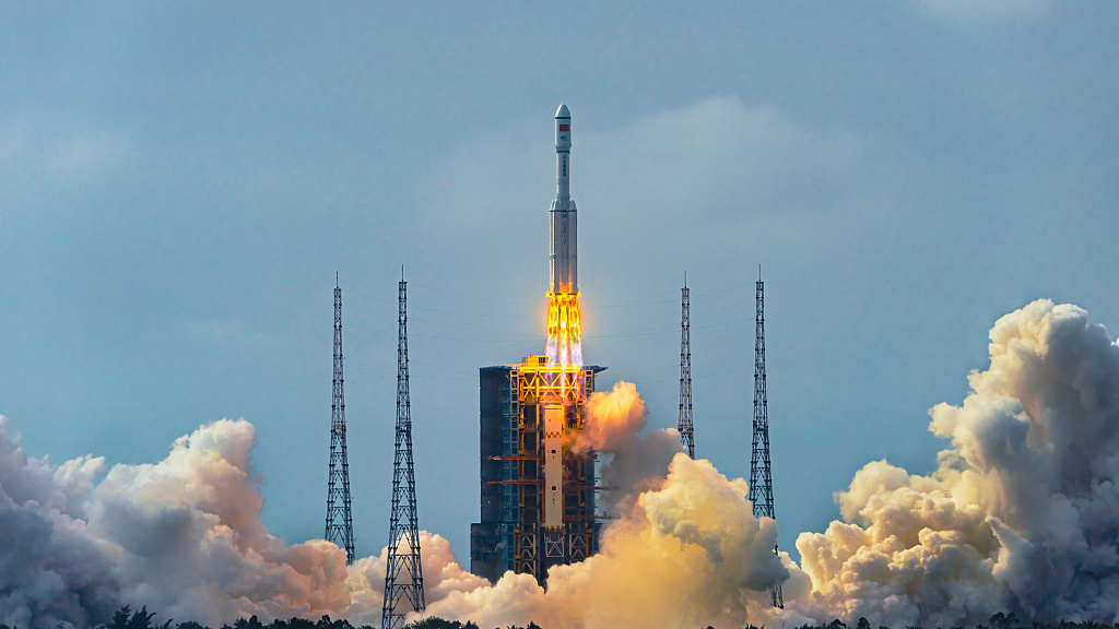 A rocket blasts off from the Wenchang Spacecraft Launch Site in south China's Hainan Province. /CFP