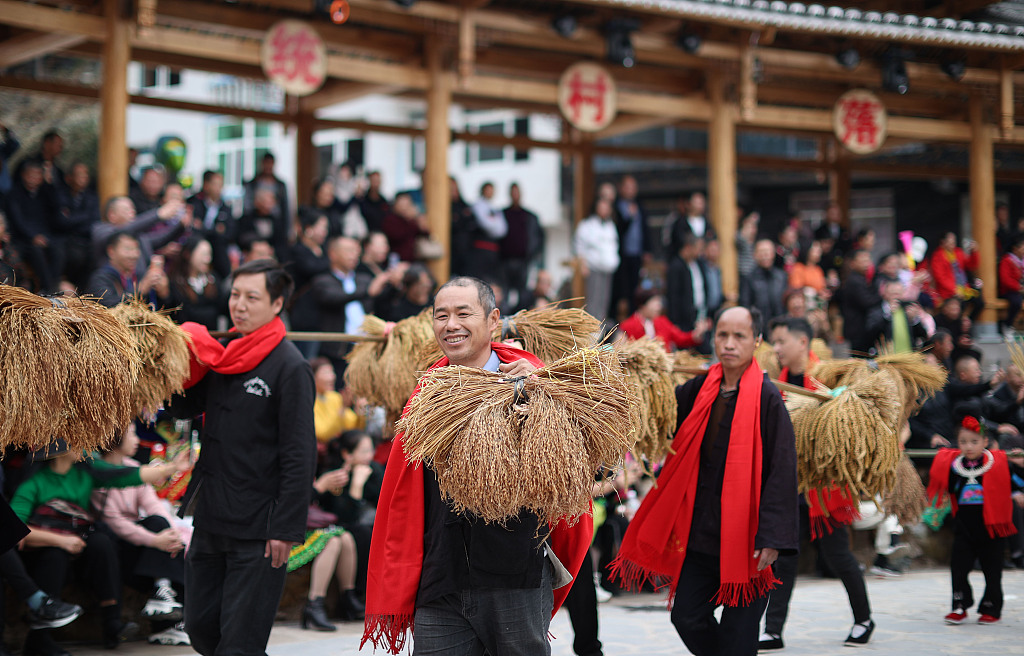 Miao people take part in celebrations for the Guzang Festival in Leishan County, southwest China's Guizhou Province on November 22, 2023. /CFP