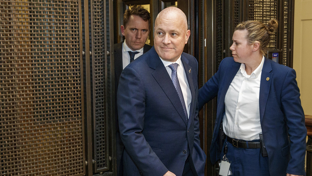 New Zealand National Party leader and Prime Minister elect Christopher Luxon arrives to address the media at parliament in Wellington, New Zealand, November 23, 2023. /CFP