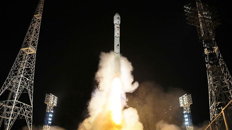 This picture released from North Korea's official Korean Central News Agency (KCNA) on November 22, 2023 shows a rocket carrying the reconnaissance satellite Malligyong-1 being launched from the Sohae Satellite Launch Site in North Phyongan province. /CFP