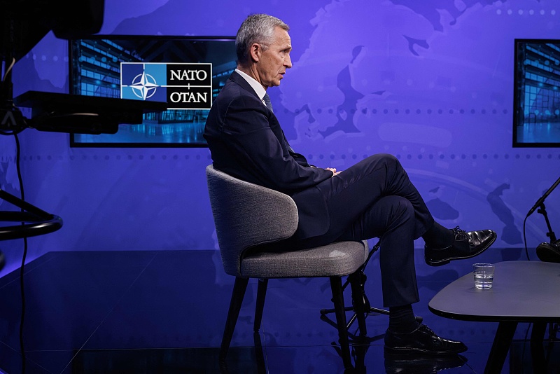 Secretary General of NATO Jens Stoltenberg sits during an interview with AFP at the NATO headquarters in Brussels, Belgium, November 27, 2023. /CFP