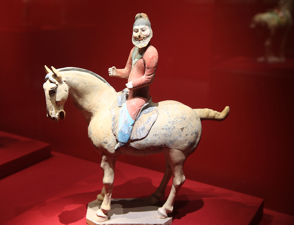 Photo taken on November 28, 2023 shows a cultural relic from Tang Dynasty on display at the Fujian Museum in Fuzhou, Fujian Province. /CFP