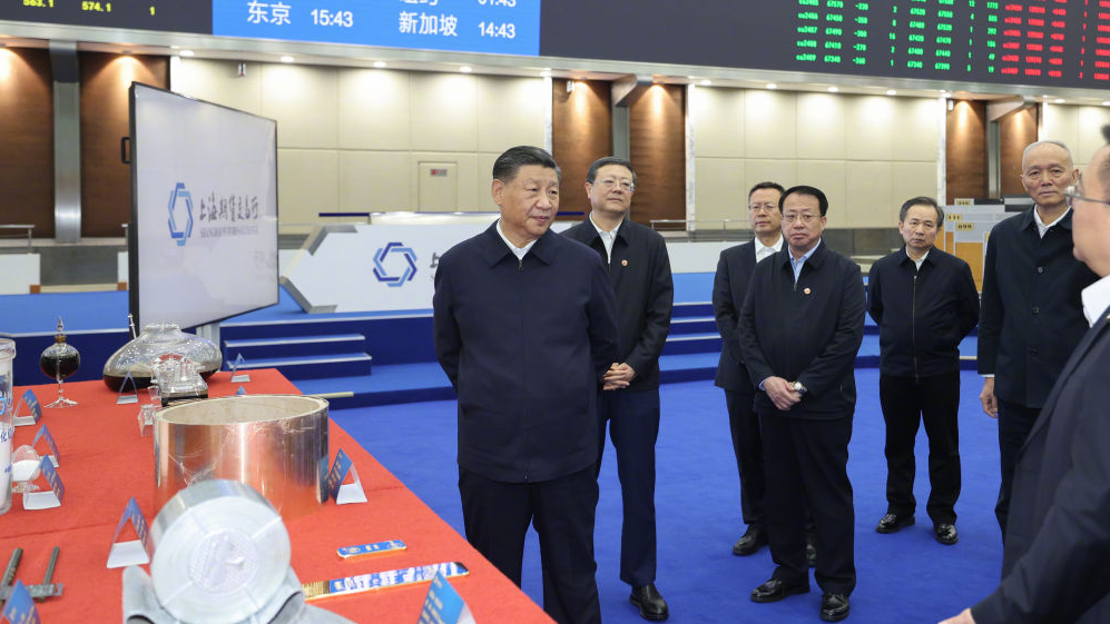 Xi Jinping, general secretary of the Communist Party of China Central Committee, makes an inspection tour in east China's Shanghai from November 28 to 29, 2023. /Xinhua