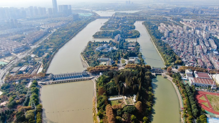 The Jiangdu Key Water Conservancy Project in Yangzhou, east China's Jiangsu Province, November 14, 2020. /Xinhua
