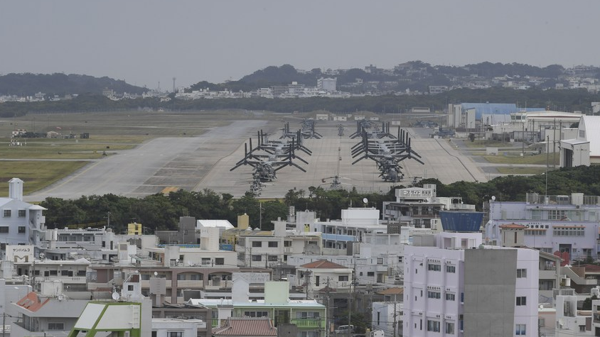 File photo shows Osprey military transport aircraft at a U.S. base in Okinawa, Japan, November 25, 2023. /Xinhua