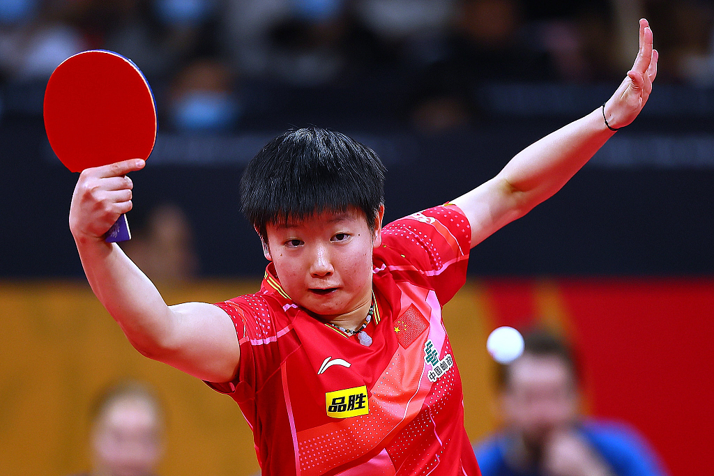 China's Sun Yingsha during the opening day of the ITTF Mixed Team World Cup in Chengdu, China, December 4, 2023. /CFP