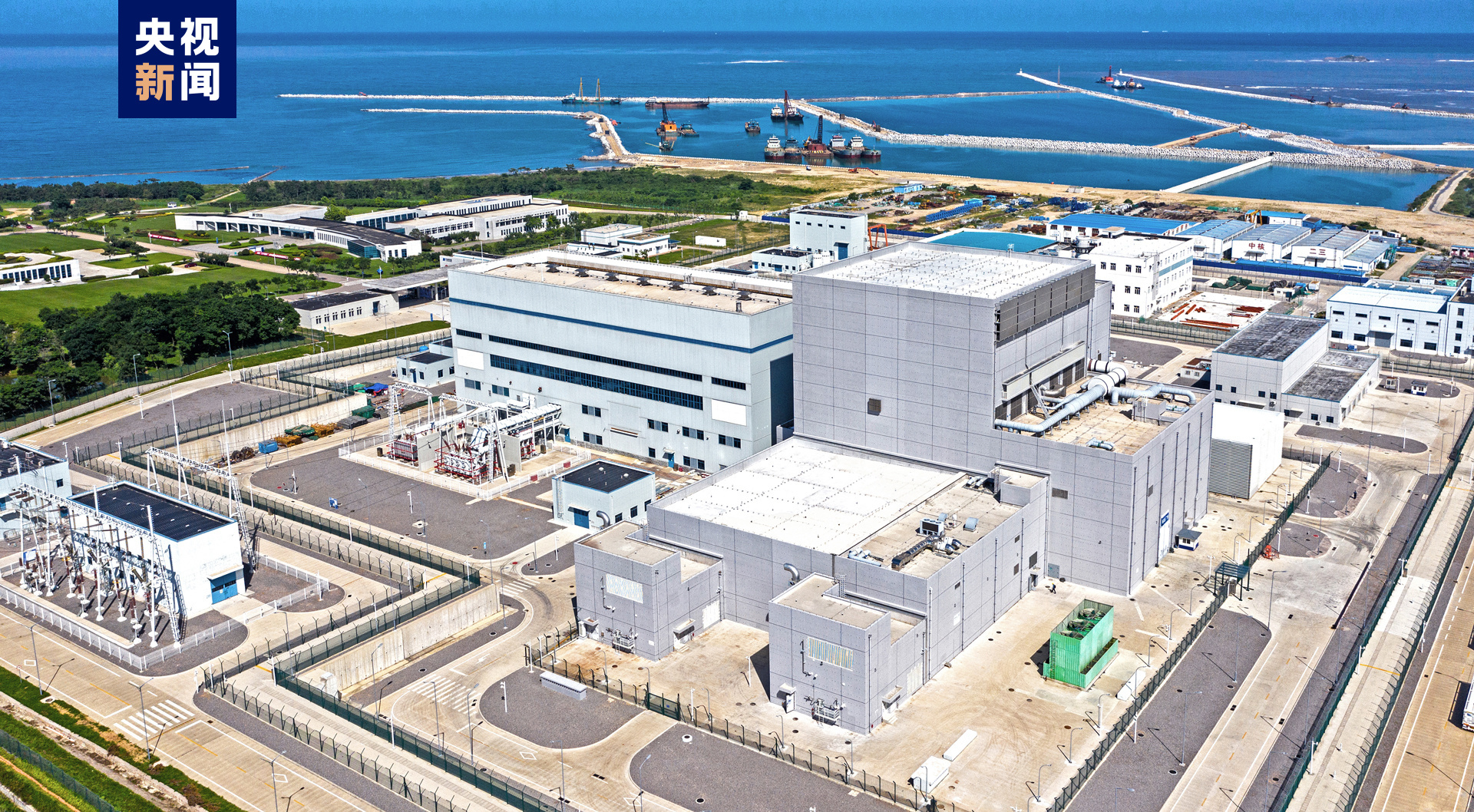 A view of the Shidaowan high temperature gas-cooled reactor (HTGR) nuclear power plant in Rongcheng County, Weihai City, Shandong Province, east China. /CMG