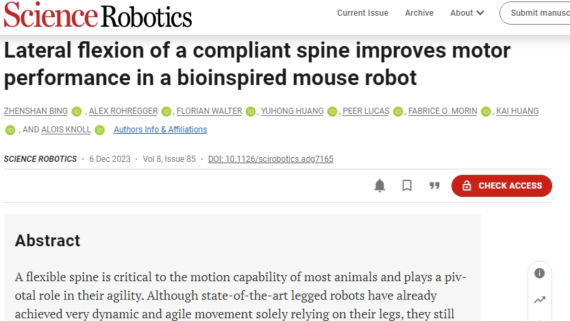 Researchers develop robotic mouse with enhanced flexibility, agility