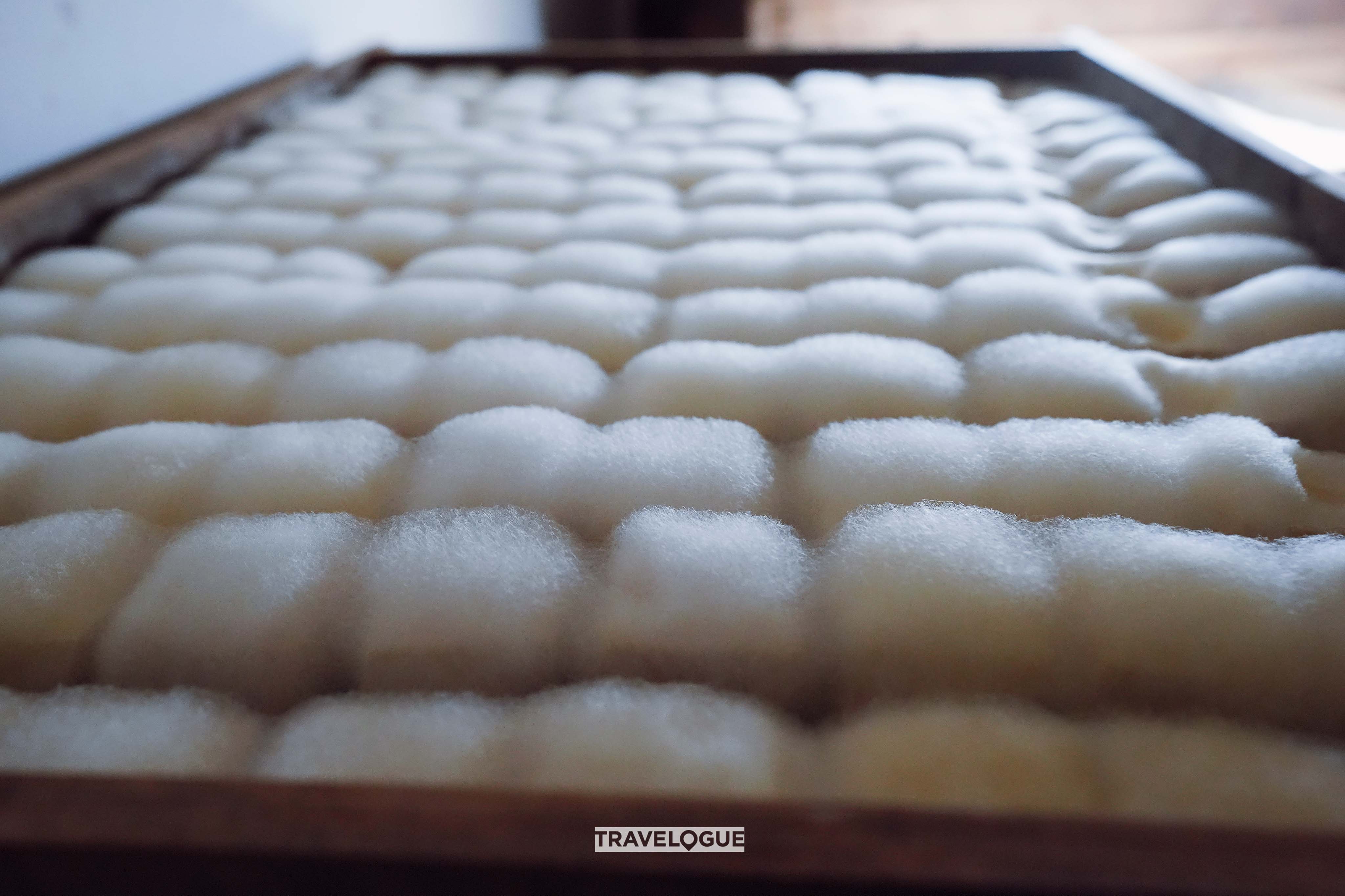 An undated photo shows the production of hairy tofu in east China's Anhui Province. /CGTN