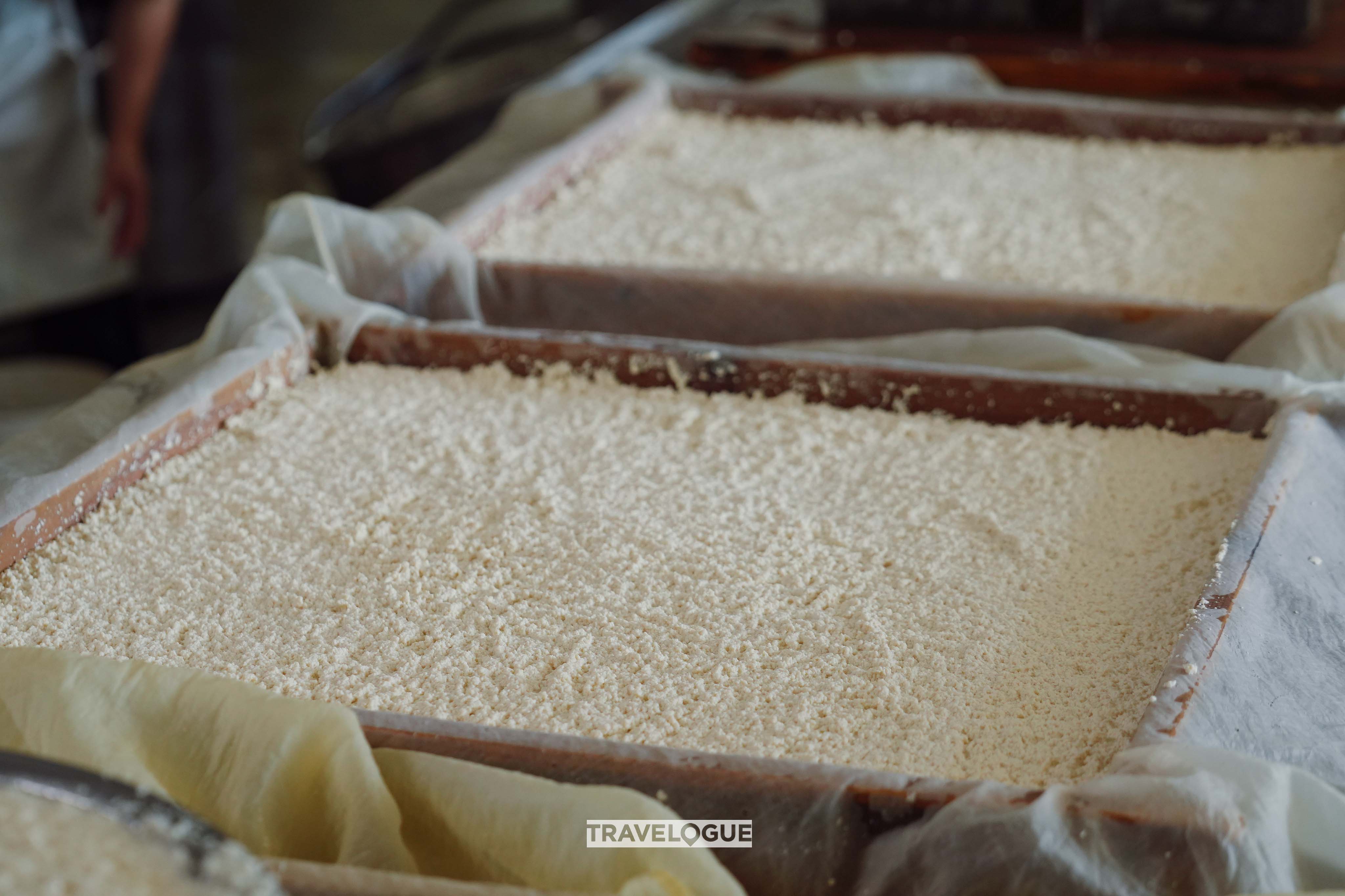 An undated photo shows the production of hairy tofu in east China's Anhui Province. /CGTN