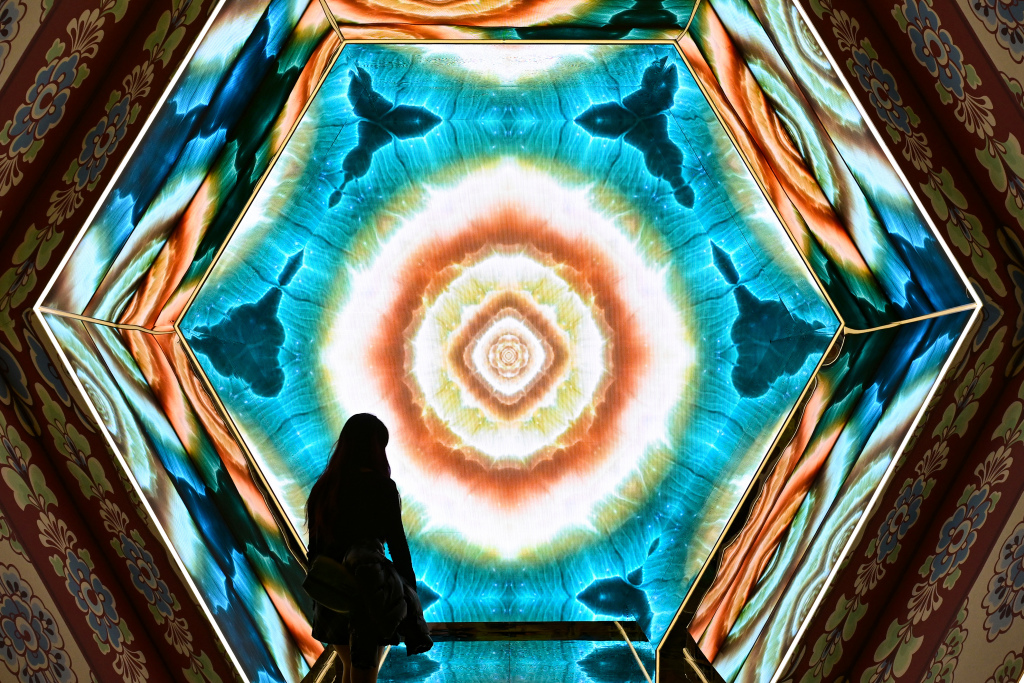 An immersive exhibition featuring Chinese grotto art opens to the public at the National Museum of China in Beijing on December 9, 2023. /CFP