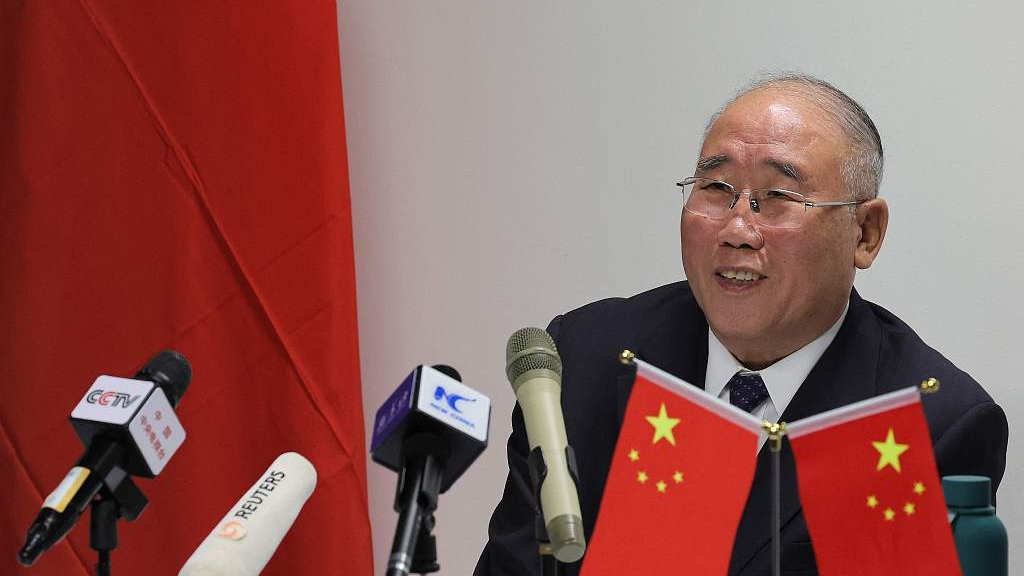 China's special climate envoy Xie Zhenhua at a press conference at the United Nations climate summit in Dubai, the United Arab Emirates,  December 9, 2023. /CFP
