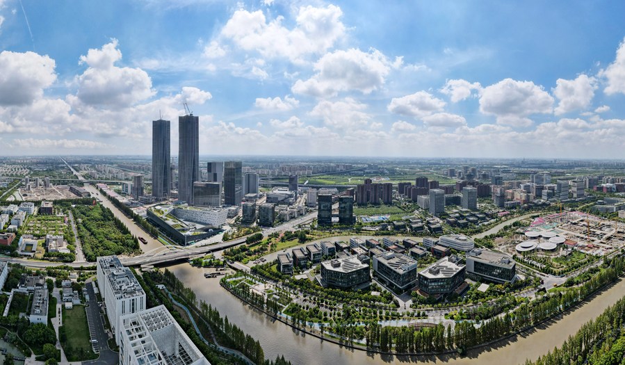 A view of Zhangjiang area of the China (Shanghai) Pilot Free Trade Zone in east China's Shanghai, September 10, 2023. /Xinhua