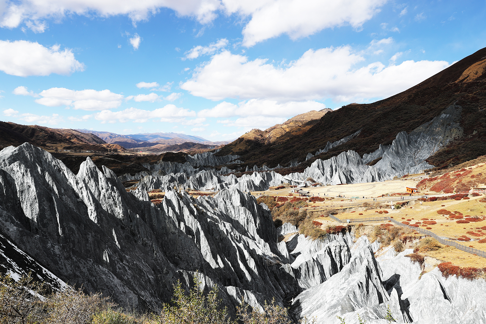 A view of Moshi Park featuring a cluster of grey mylonitic rocks in Sichuan Province /CGTN