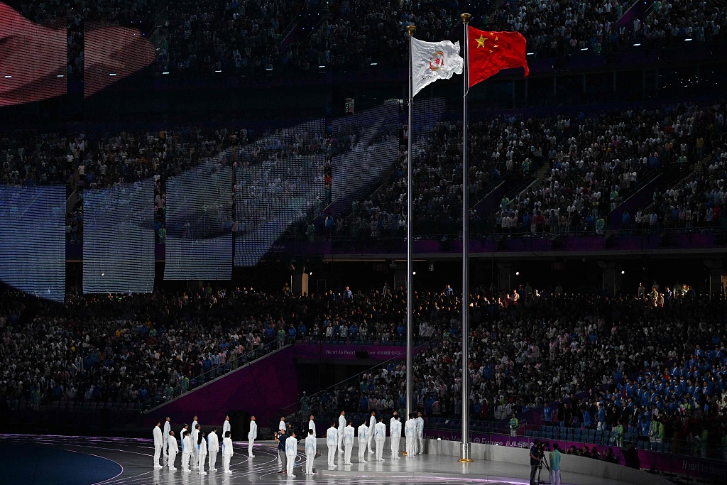 2023年9月23日，第十九届亚运会开幕式在中国东部浙江省杭州市杭州奥体中心体育场举行。/CFP